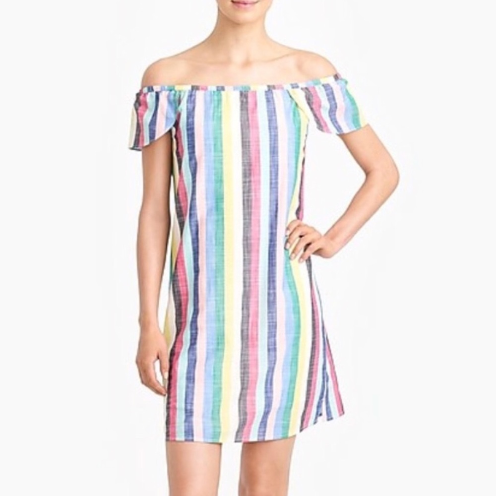 J.crew off the shoulder stripes summer dress
